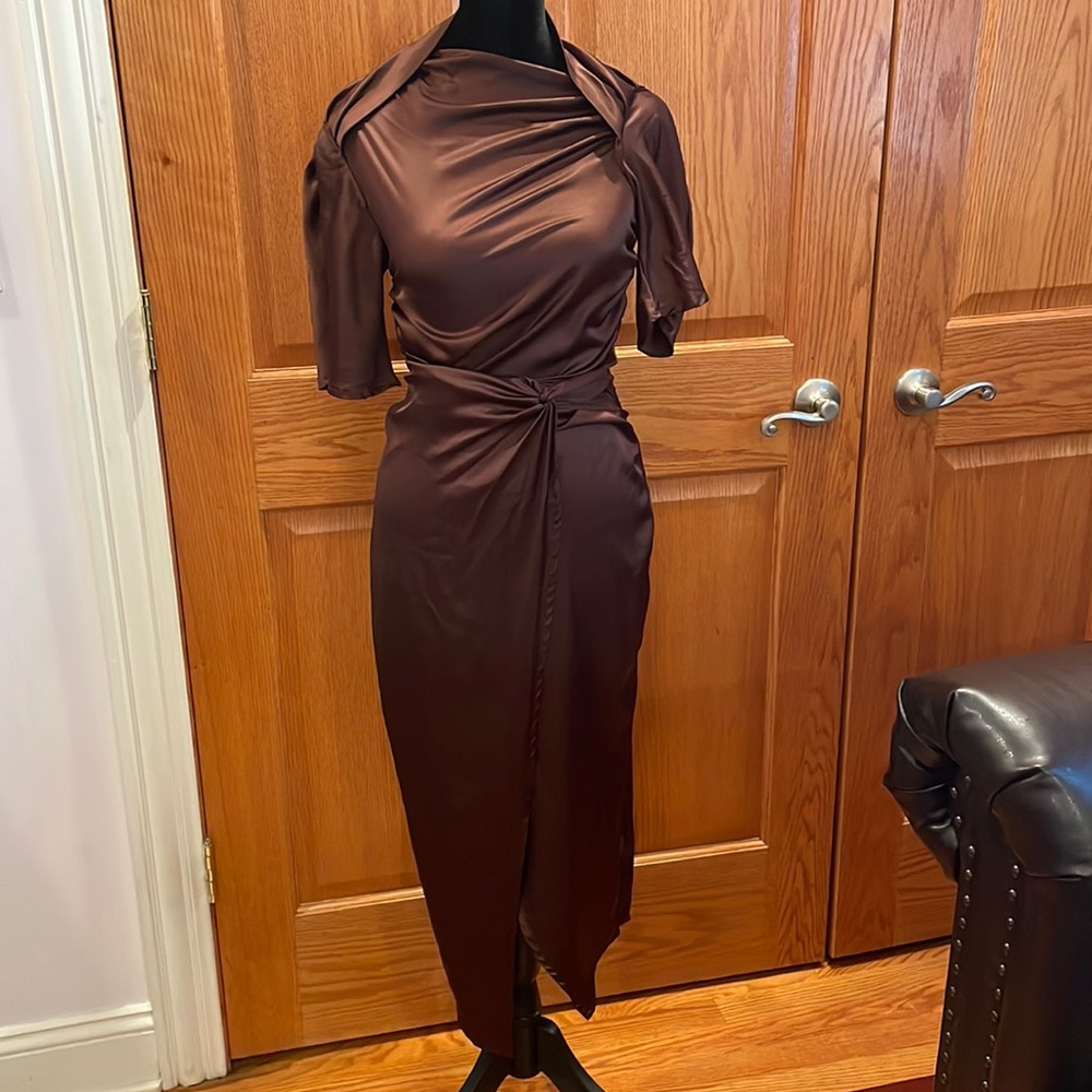 Pretty little thing satin drape dress